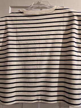 Marbled black and cream striped top — classic, comfortable, and easy to style